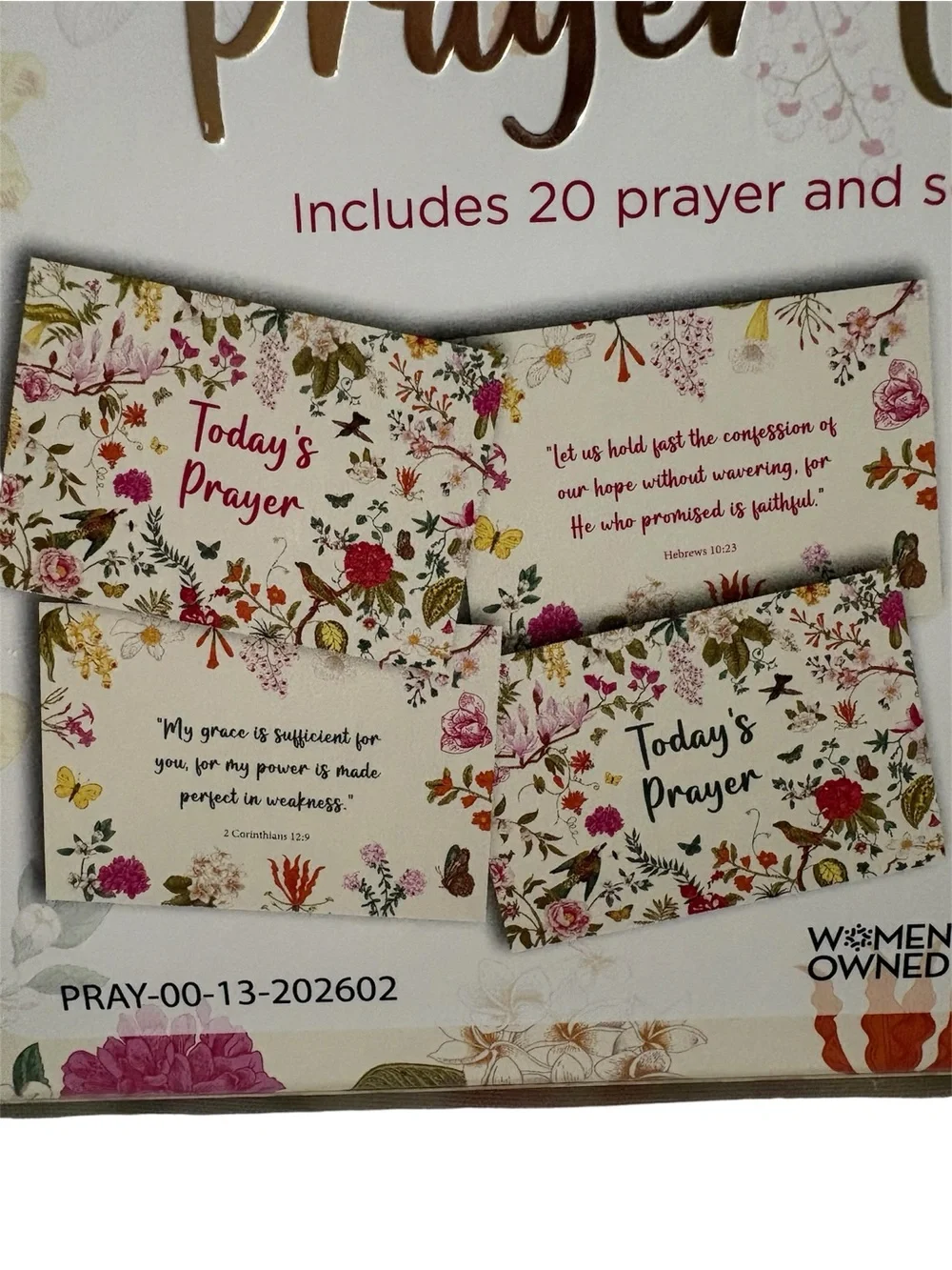 Floral 'Today's Prayer' Card Set - Cream & Pink Floral